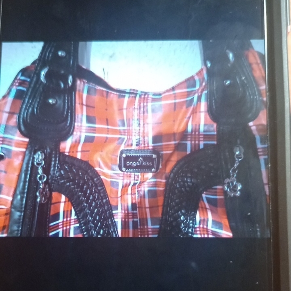 Angel Kiss Orange Plaid Tote